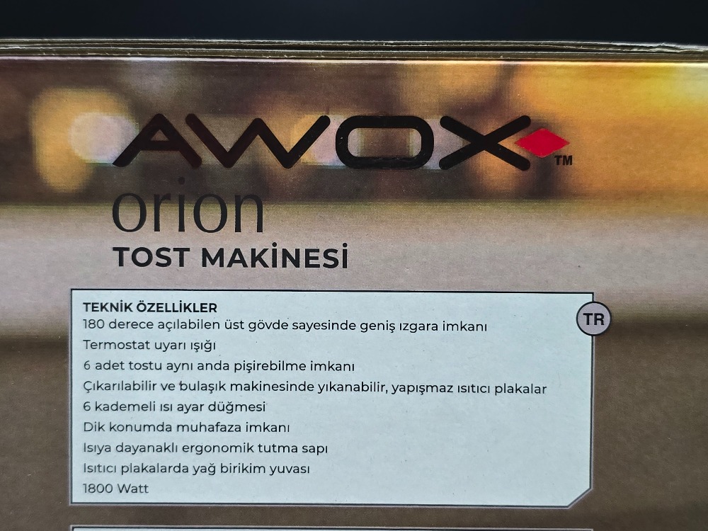 AWOX YAPIŞMAZ TEFLON YÜZEY, 6 ADET TOST YAPABİLEN 180 CM IZGARA TOST MAKİNESİ