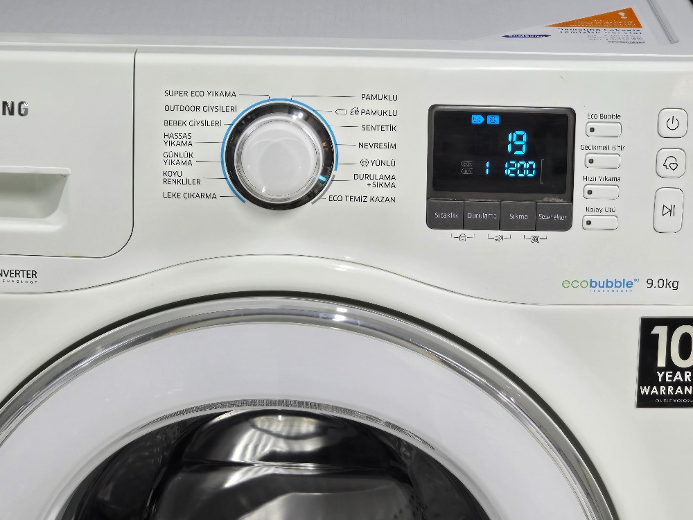 SIFIRLANMIŞ SAMSUNG ECO BUBBLE 9 KG 1200 DEVİR ÇAMAŞIR MAKİNESİ