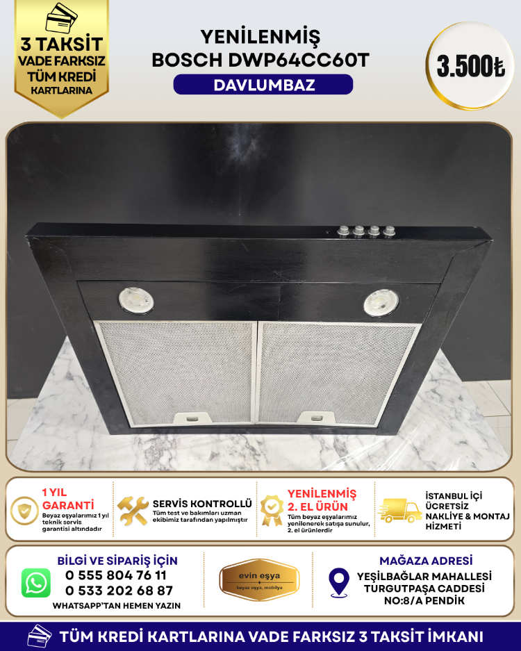 BOSCH DWP64CC60T DUVAR TİPİ DAVLUMBAZ