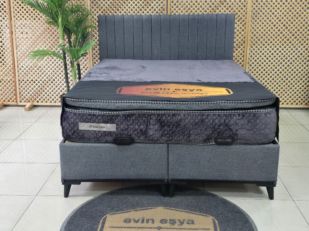 EVİN GRİ 160-200 YATAK BAZA BAŞLIK SETİ