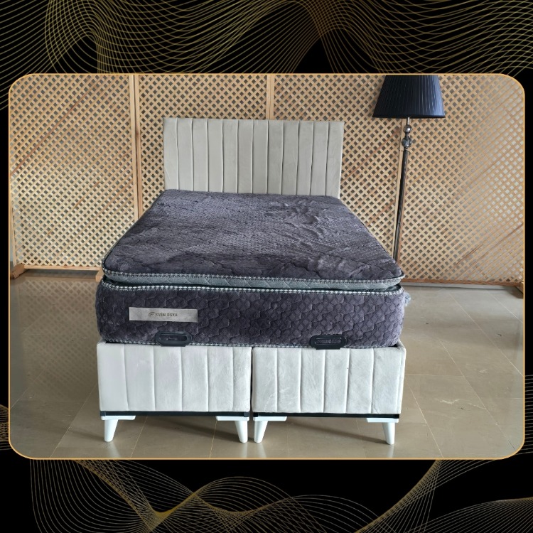 EVİN KREM 120-200 YATAK BAZA BAŞLIK SETİ