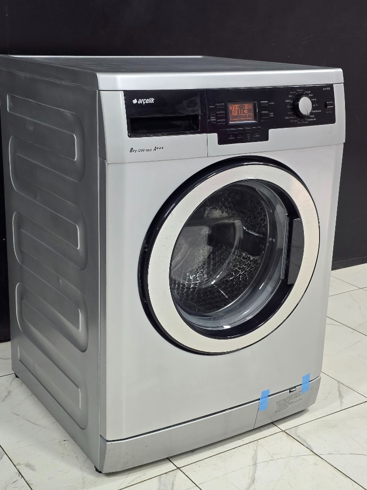 SIFIRLANMIŞ ARÇELİK GRİ 8 KG 1200 DEVİR ÇAMAŞIR MAKİNESİ