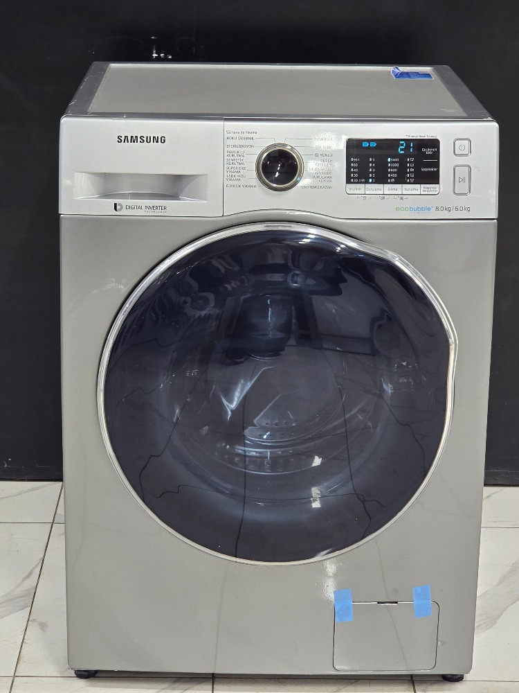 SIFIRLANMIŞ SAMSUNG GRİ ECO BUBBLE 8/6 KG KURUTMALI ÇAMAŞIR MAKİNESİ