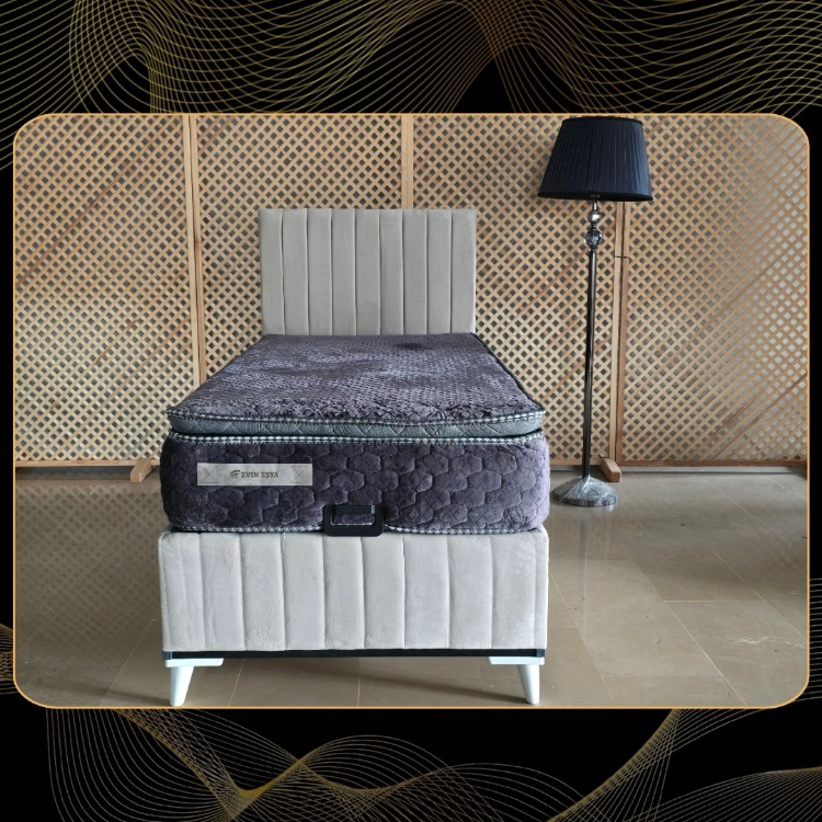 EVİN KREM 90-190 YATAK BAZA BAŞLIK SETİ