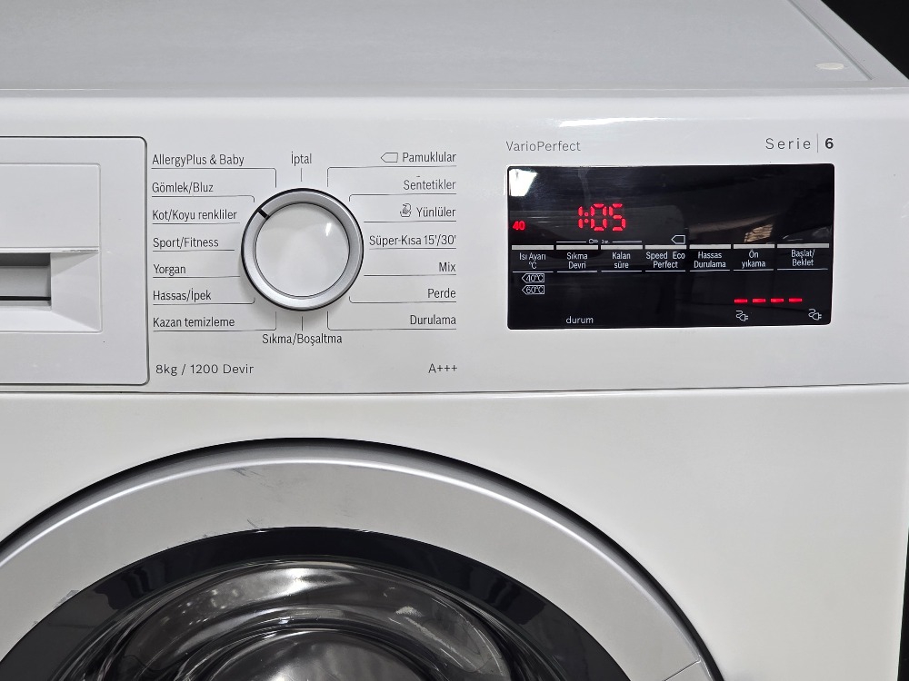 SIFIRLANMIŞ BOSCH SERİ 6 8 KG 1200 DEVİR ÇAMAŞIR MAKİNESİ
