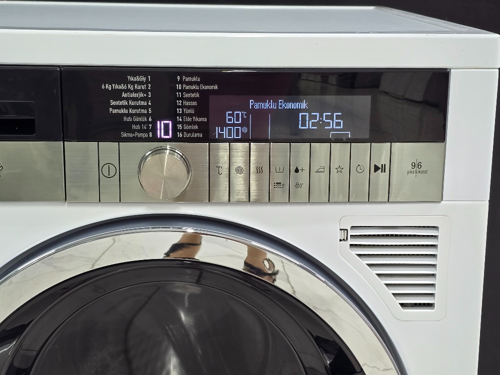 SIFIRLANMIŞ ARÇELİK 9 KG YIKAMA 6 KG KURUTMA 1400 DEVİR KURUTMALI ÇAMAŞIR MAKİNESİ