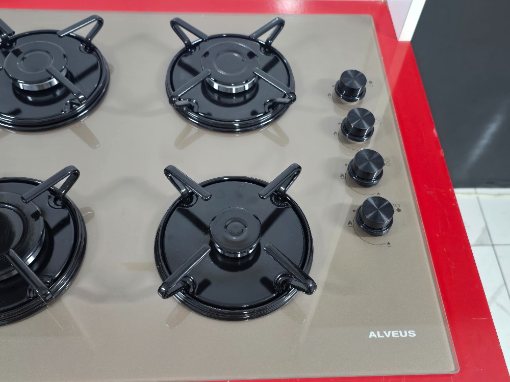 ALVEUS KAHVRENGİ CAM ANKASTRE ÇAKMAKLI GAZ EMNİYETLİ OCAK