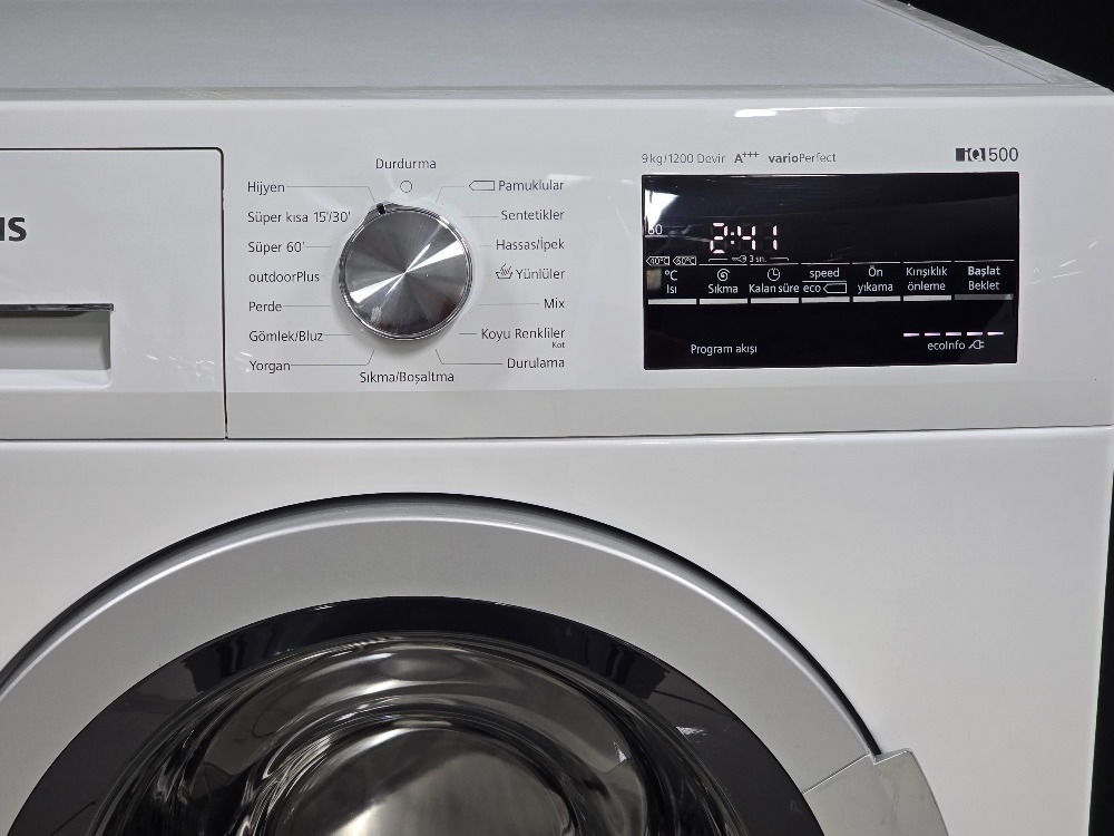 SIFIRLANMIŞ SIEMENS 9 KG 1200 DEVİR ÇAMAŞIR MAKİNESİ