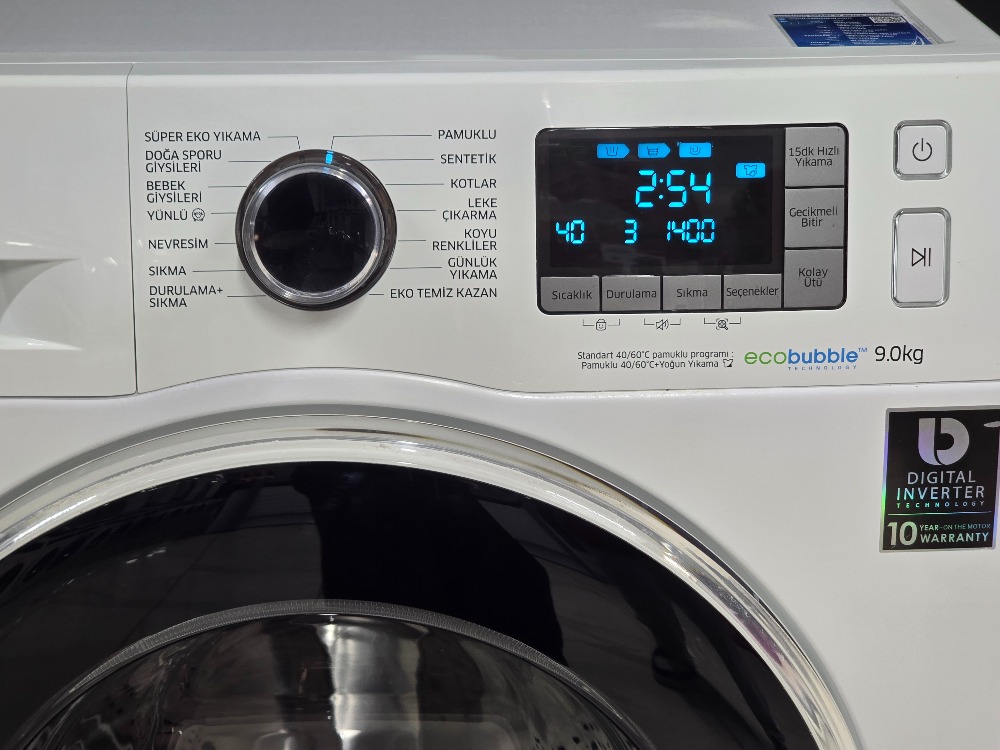 SIFIRLANMIŞ SAMSUNG ECO BUBBLE 9 KG 1400 ÇAMAŞIR MAKİNESİ