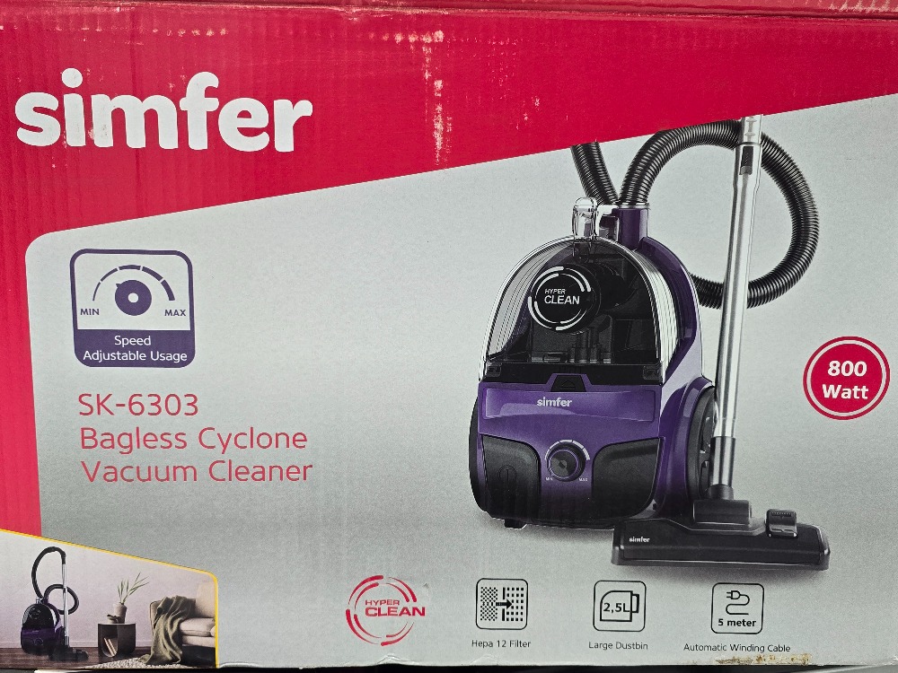 SİMFER 800 WATT TOZ TORBASIZ SÜPÜRGE