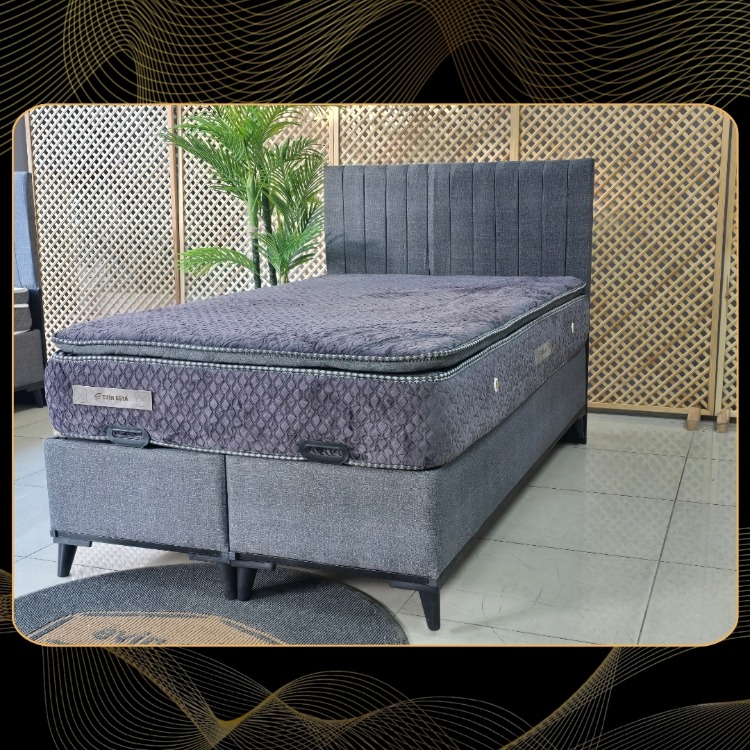 EVİN GRİ 120-200 YATAK BAZA BAŞLIK SETİ