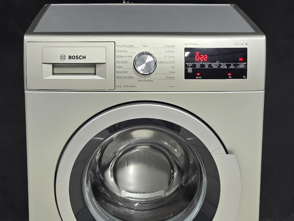 BOSCH SERIE 6 A+++ 9 KG 1200 DEVİR GRİ ÇAMAŞIR MAKİNESİ