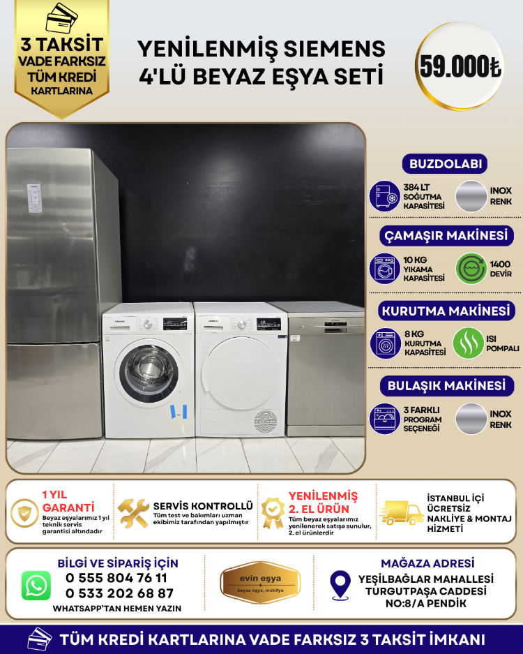 SIEMENS 4'LÜ BEYAZ EŞYA SETİ