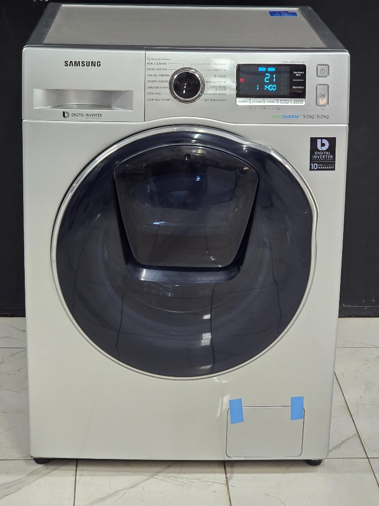 SIFIRLANMIŞ SAMSUNG GRİ ECO BUBBLE 9/6 KURUTMALI ÇAMAŞIR MAKİNESİ