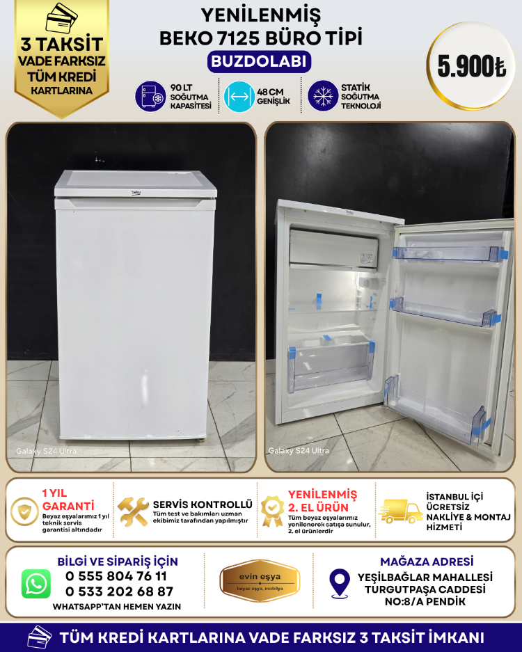 BEKO 7125 BÜRO TİPİ MİNİ BUZDOLABI