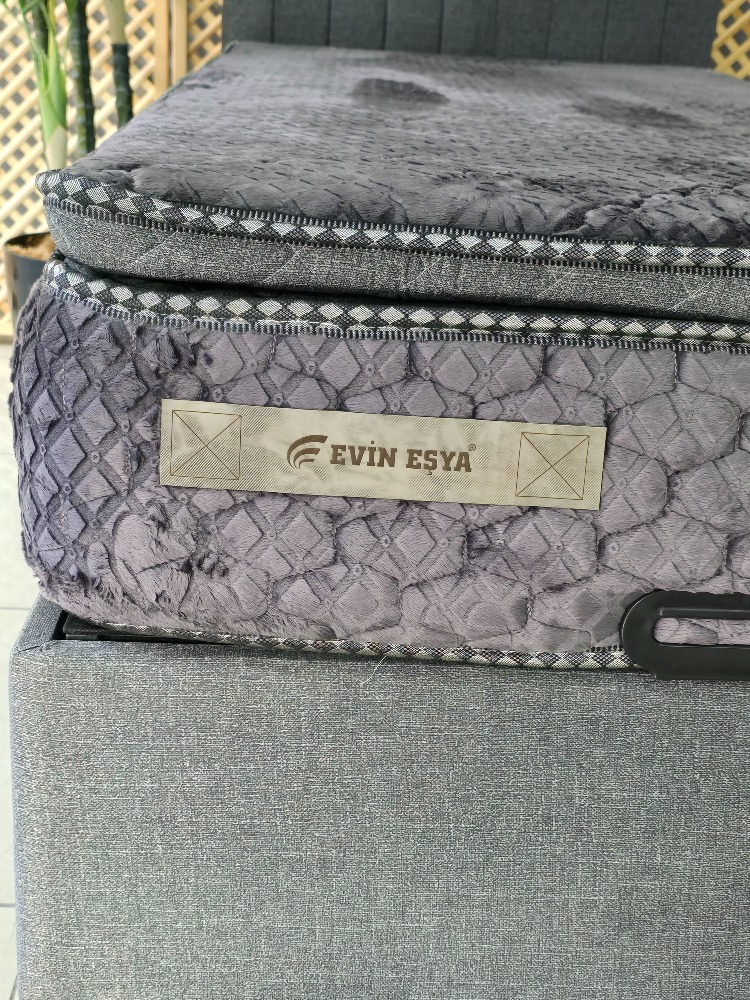 EVİN GRİ 90-190 YATAK BAZA BAŞLIK SETİ