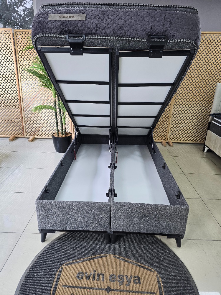 EVİN GRİ 120-200 YATAK BAZA BAŞLIK SETİ