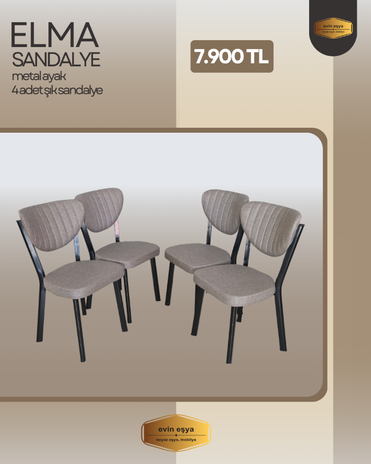 4 ADET ELMA SANDALYE