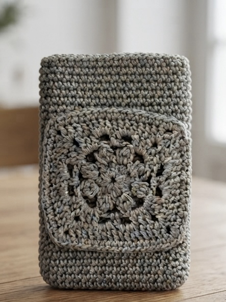 Granny Square El Örgüsü Telefon Kılıfı | Handmade Crochet Phone Sleeve