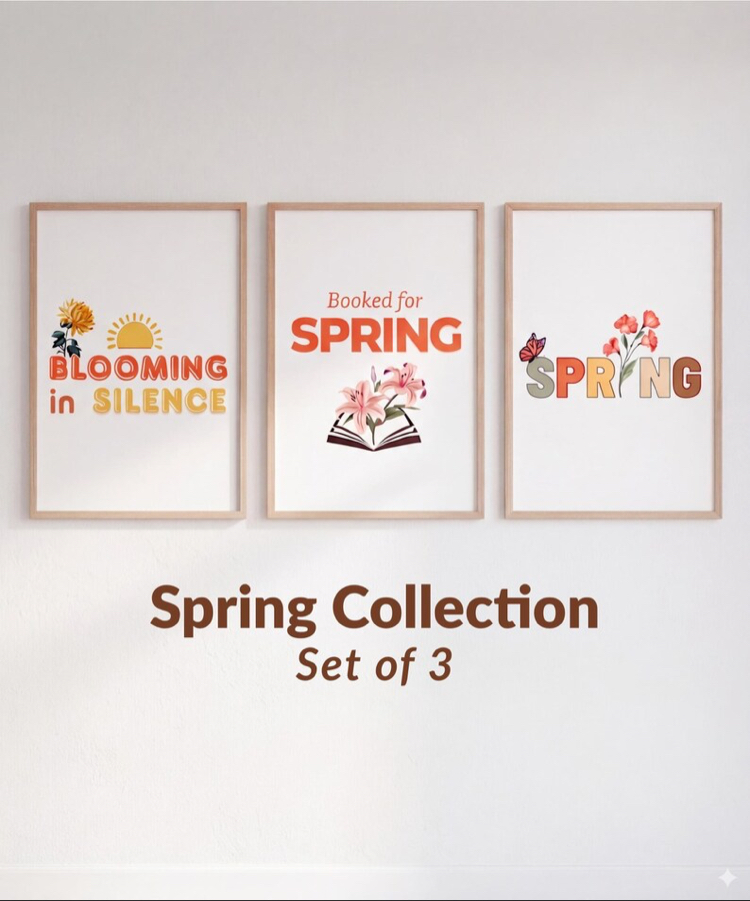 Botanical Spring Wall Art Seti, Çiçekli Ev Dekoru, Dijital İndirme