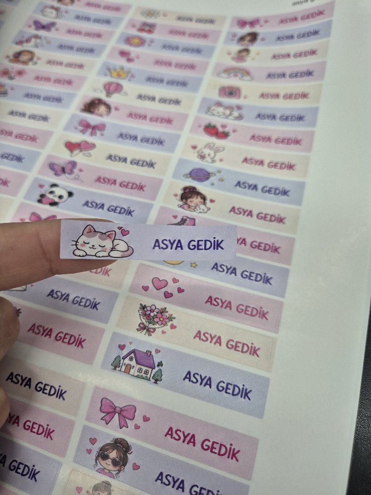 Kişiye Özel Okul Etiketi Seti | KIZ