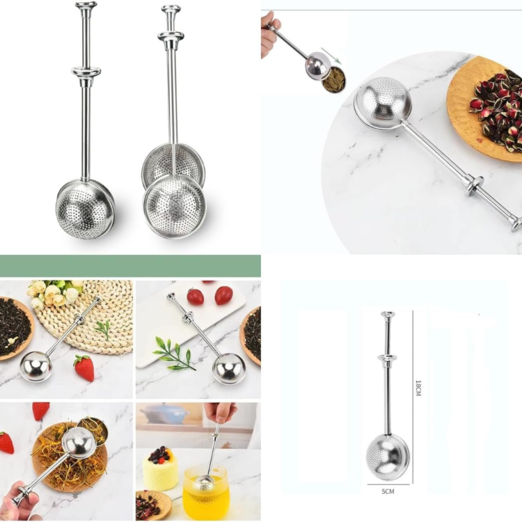 Paslanmaz Çelik Bitki Çayı Demleme Süzgeci 18 cm – 5 cm Çap