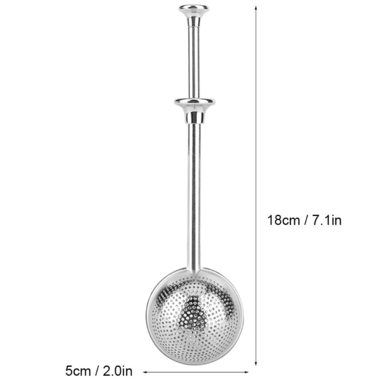 Paslanmaz Çelik Bitki Çayı Demleme Süzgeci 18 cm – 5 cm Çap