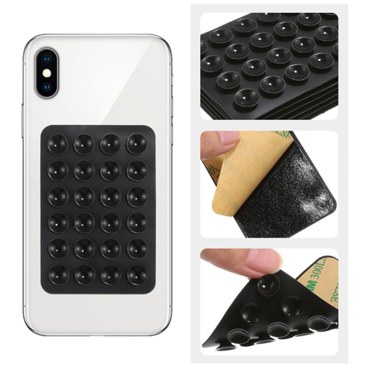 Vantuzlu Silikon Telefon Tutucu – Yapışkanlı Çoklu Vantuzlu