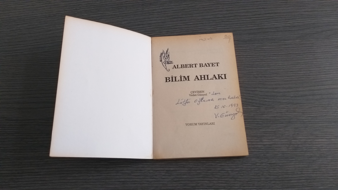 Albert Bayet - Bilim Ahlâkı (İmzalı)