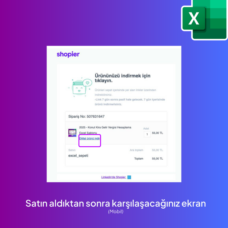 2025 - Konut Kira Gelir Vergisi Hesaplama Excel Şablonu - HEMEN İNDİRİLEBİLİR