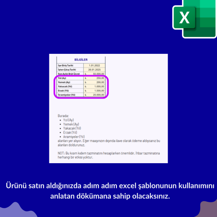 2026 - Kıdem ve İhbar Tazminatı Hesaplama Excel Şablonu - HEMEN İNDİRİLEBİLİR
