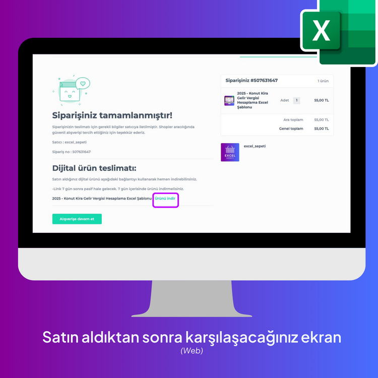 2025 - Konut Kira Gelir Vergisi Hesaplama Excel Şablonu - HEMEN İNDİRİLEBİLİR