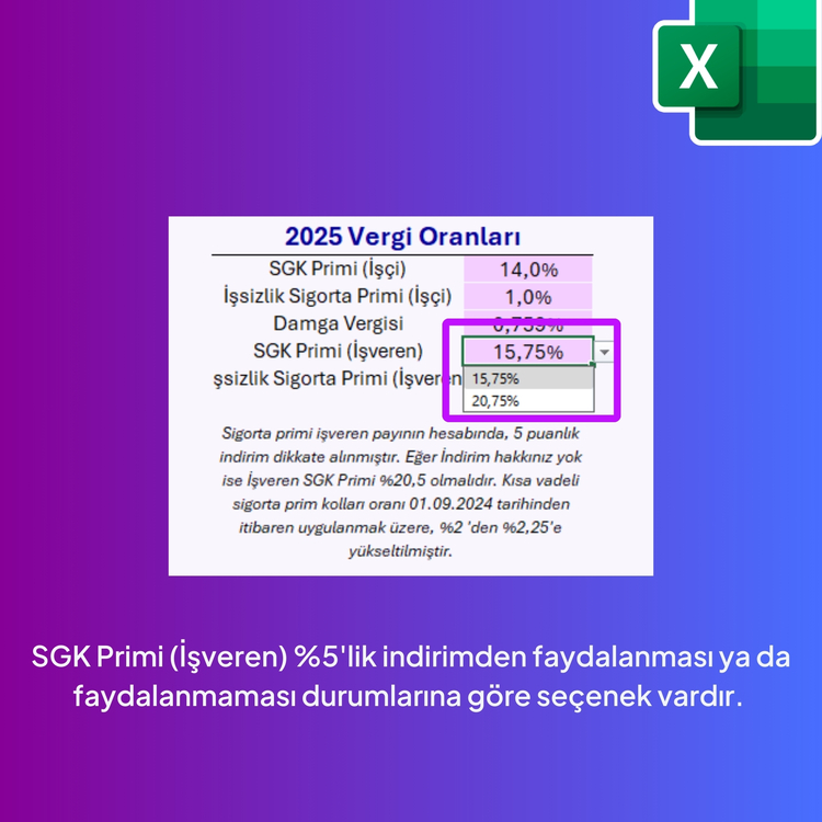 2025 Brütten Nete Maaş Hesaplama Excel Şablonu - HEMEN İNDİRİLEBİLİR