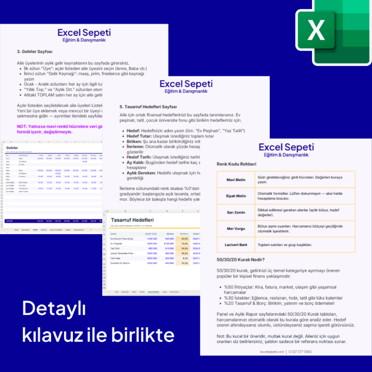 Aile Bütçesi Takibi Excel Şablonu