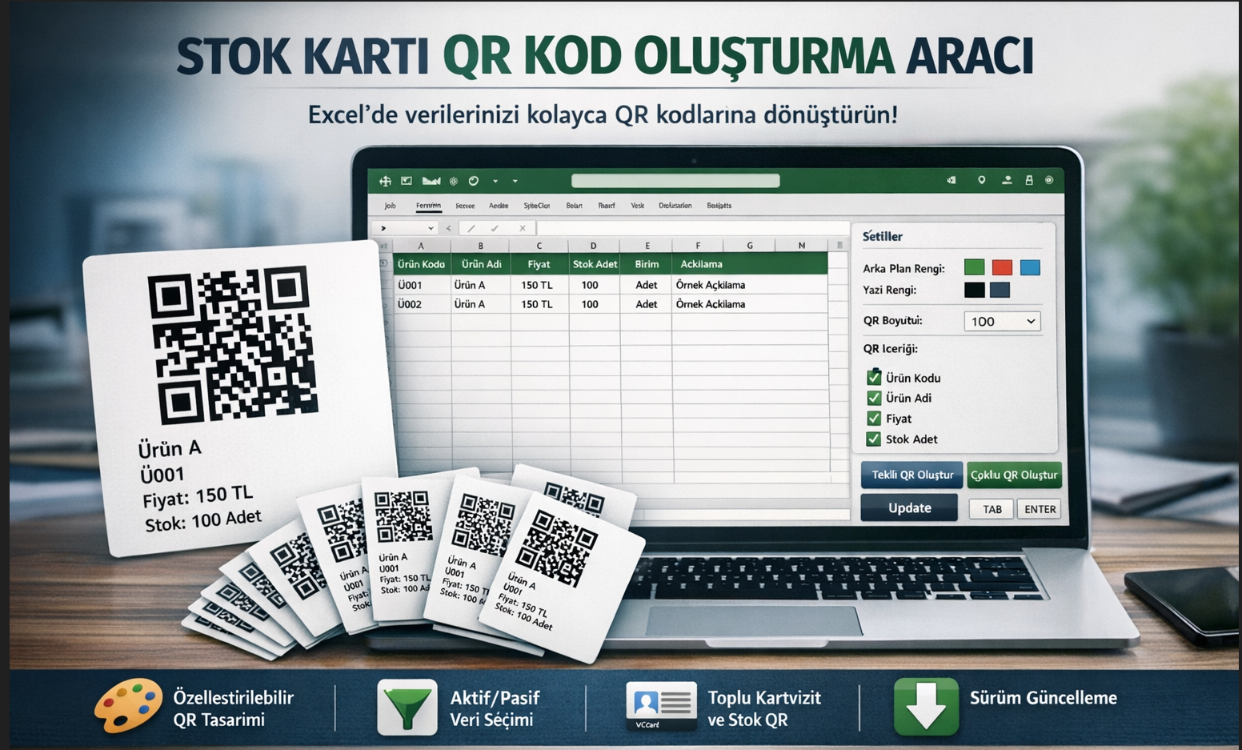 SÜRESİZ QR oluşturma Çalışması Excel VBA 