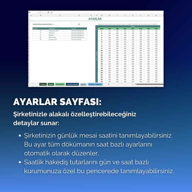 Excel Puantaj Programı | Personel Maaş ve İzin Takip