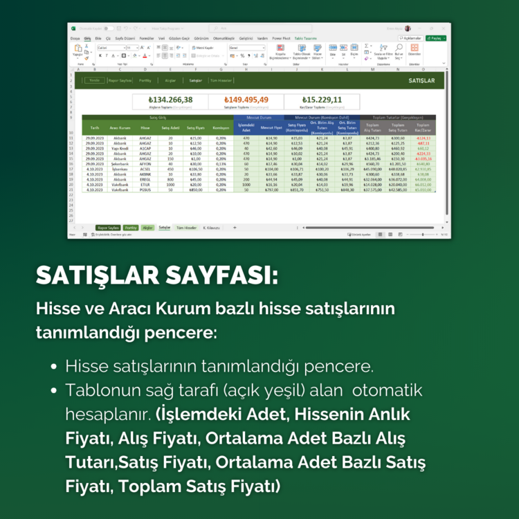 Excel Borsa (Hisse) Takip Programı | Otomatik Güncellenir