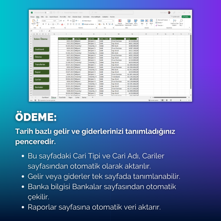 Excel Finansal Takip Programı | DashBoard ve Grafikler
