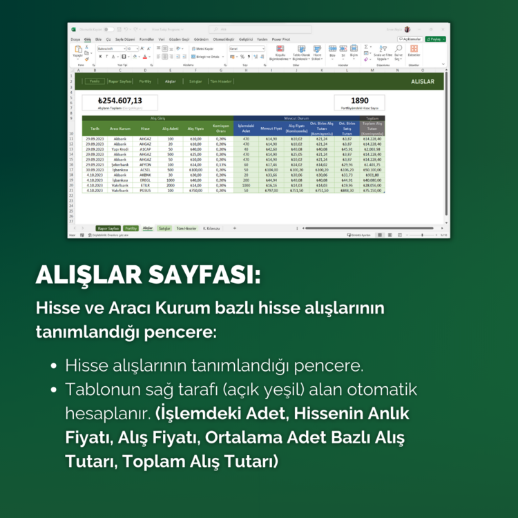 Excel Borsa (Hisse) Takip Programı | Otomatik Güncellenir