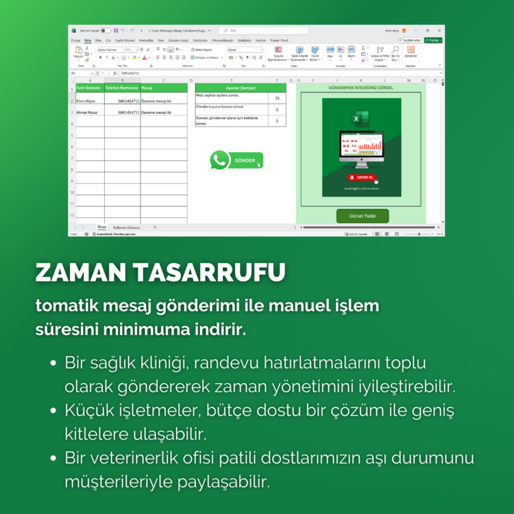 Excel İle Toplu Whatsapp Mesajı Gönderme Programı | Görselli