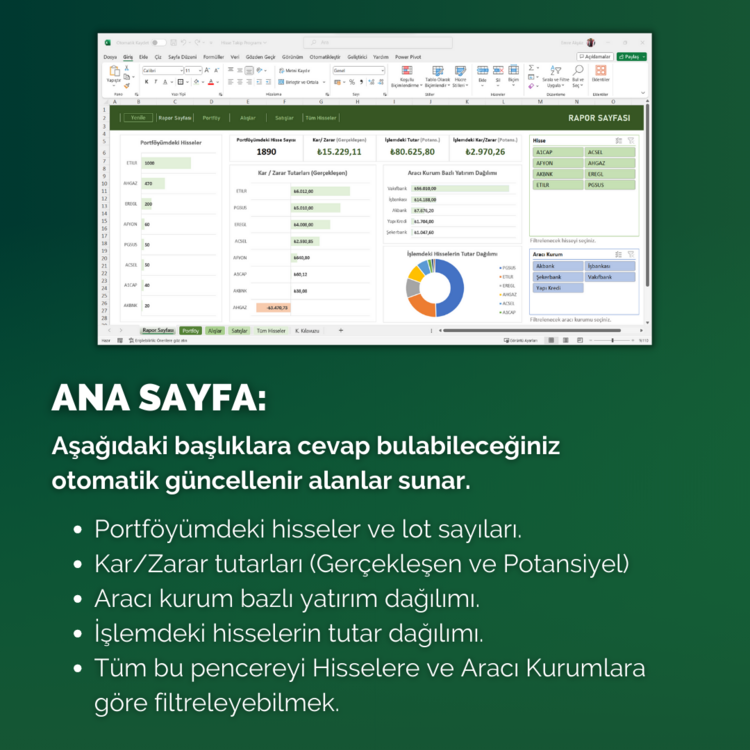 Excel Borsa (Hisse) Takip Programı | Otomatik Güncellenir