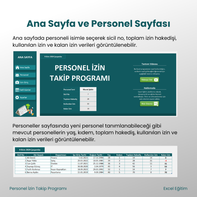 Excel Personel İzin Takip Programı