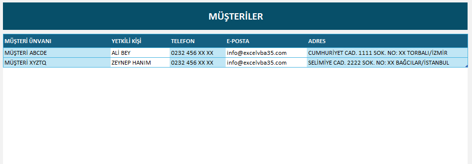 EXCEL TEKLİF FORMU (EĞİTİM VİDEOSU DOSYASI)