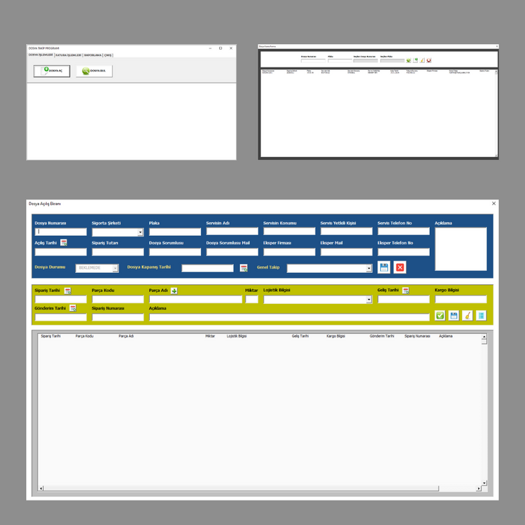 Dosya Takip Programı | Yedek Parça Takip Sistemi | Oto Servis Programı