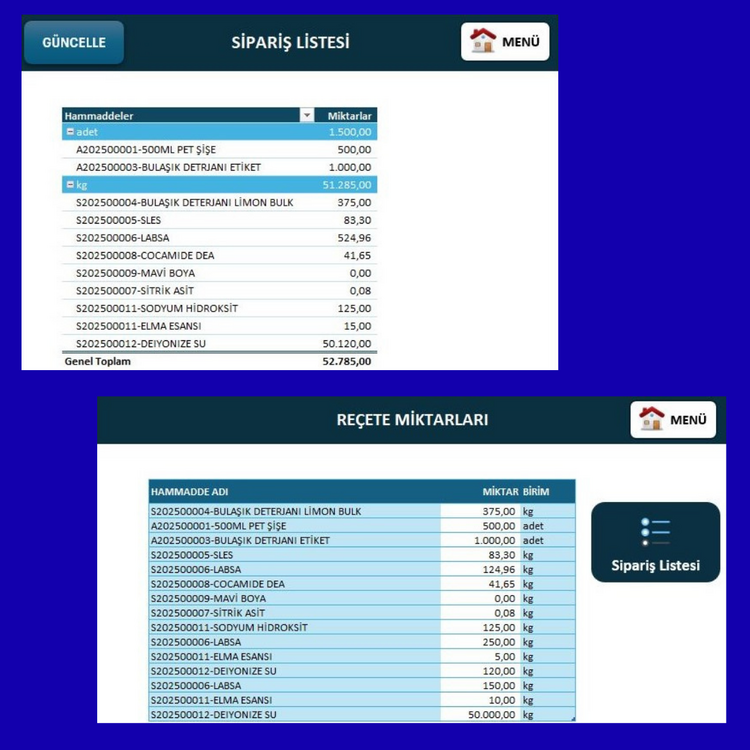 Excel Stok Takip Programı | Üretim Takip Programı | Depo Takip Programı Versiyon-2