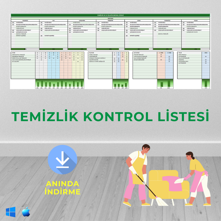 Excel Temizlik Ve Ev İşleri Planlayıcı