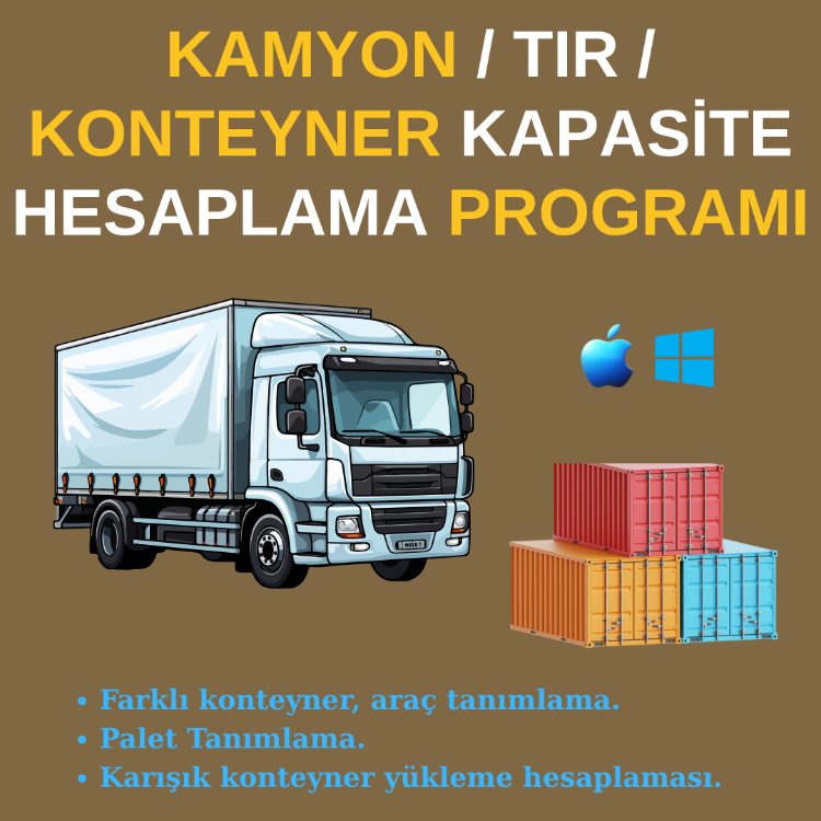 Kamyon/Tır/Konteyner Kapasite Hesaplama Programı