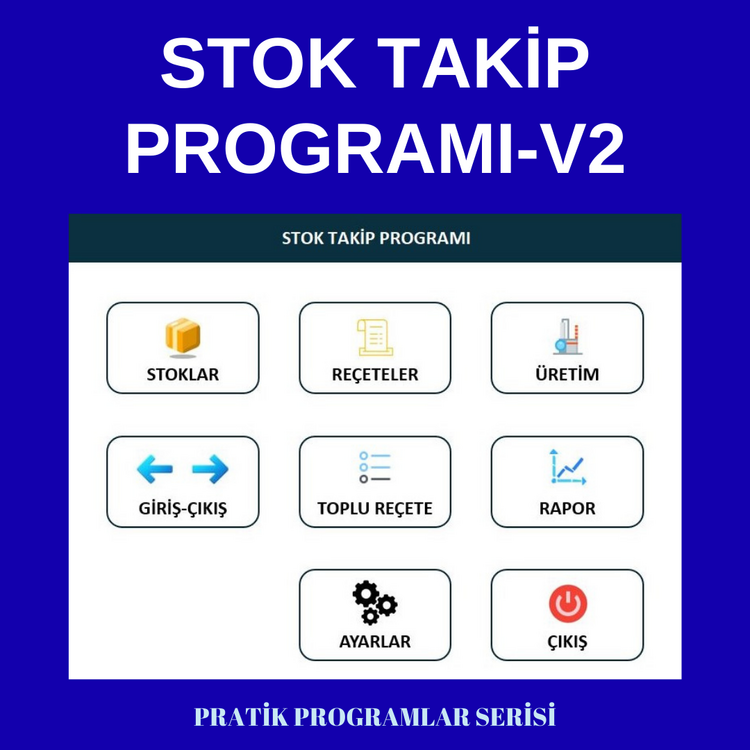 Excel Stok Takip Programı | Üretim Takip Programı | Depo Takip Programı Versiyon-2
