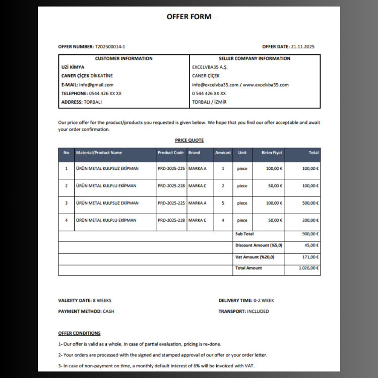 Teklif Hazırlama Programı Premium Pro