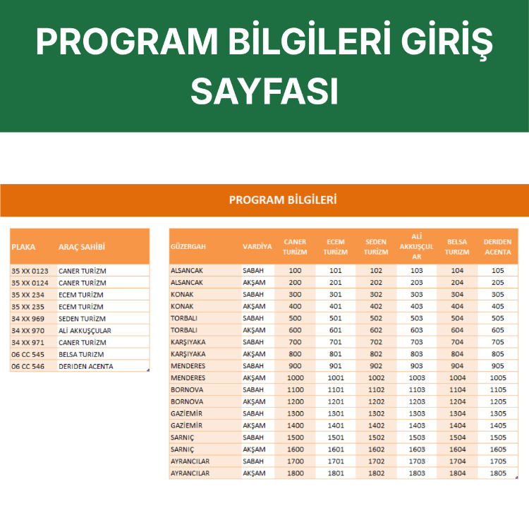 Servis Puantaj Hesaplama Programı - Excel VBA